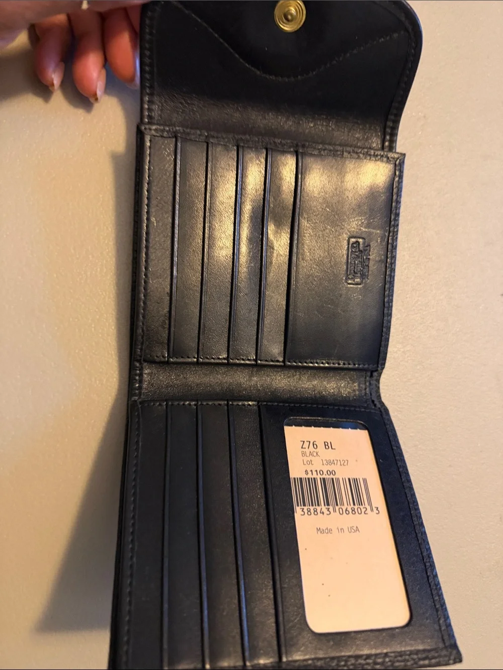 Dooney & Bourke Black Pebbled Leather Coin Wallet with Duck Emblem - Picture 2 of 5